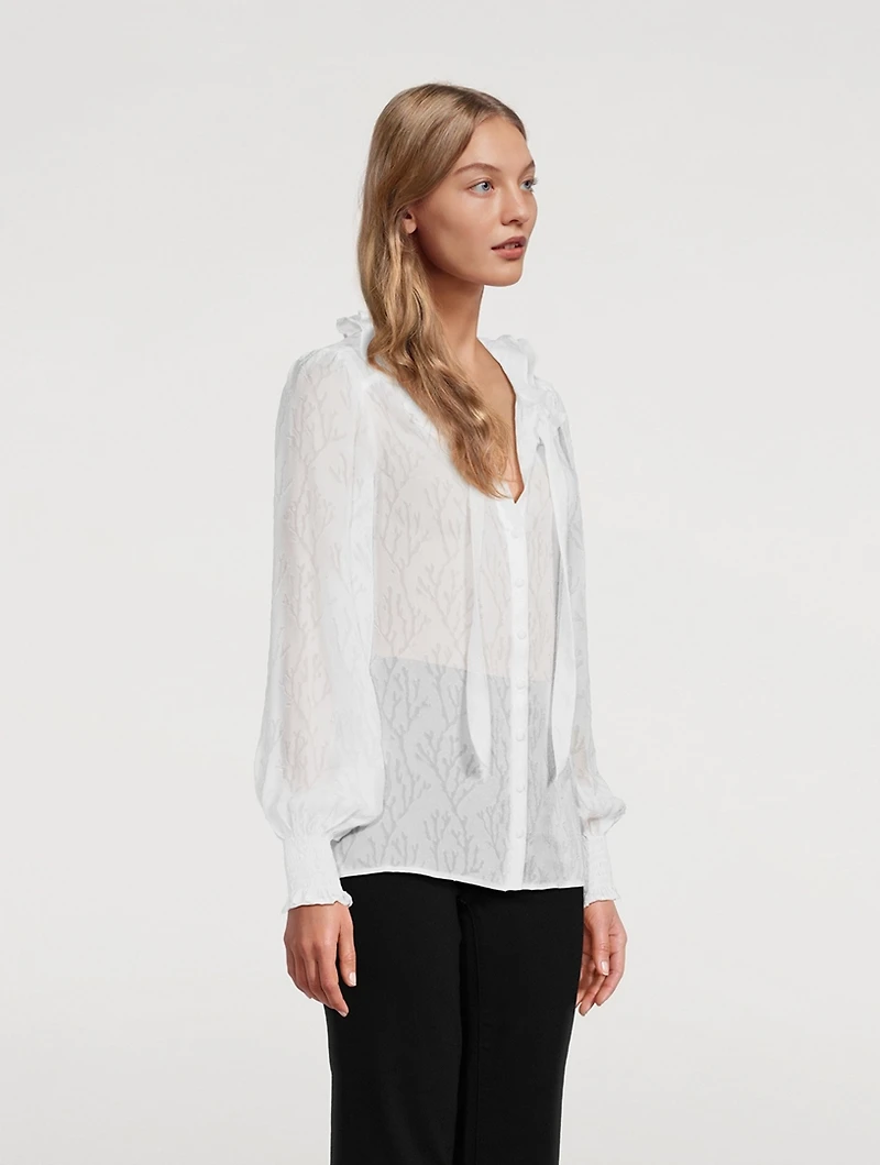 Dionna Ruffled Silk Shirt