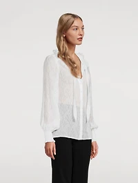 Dionna Ruffled Silk Shirt