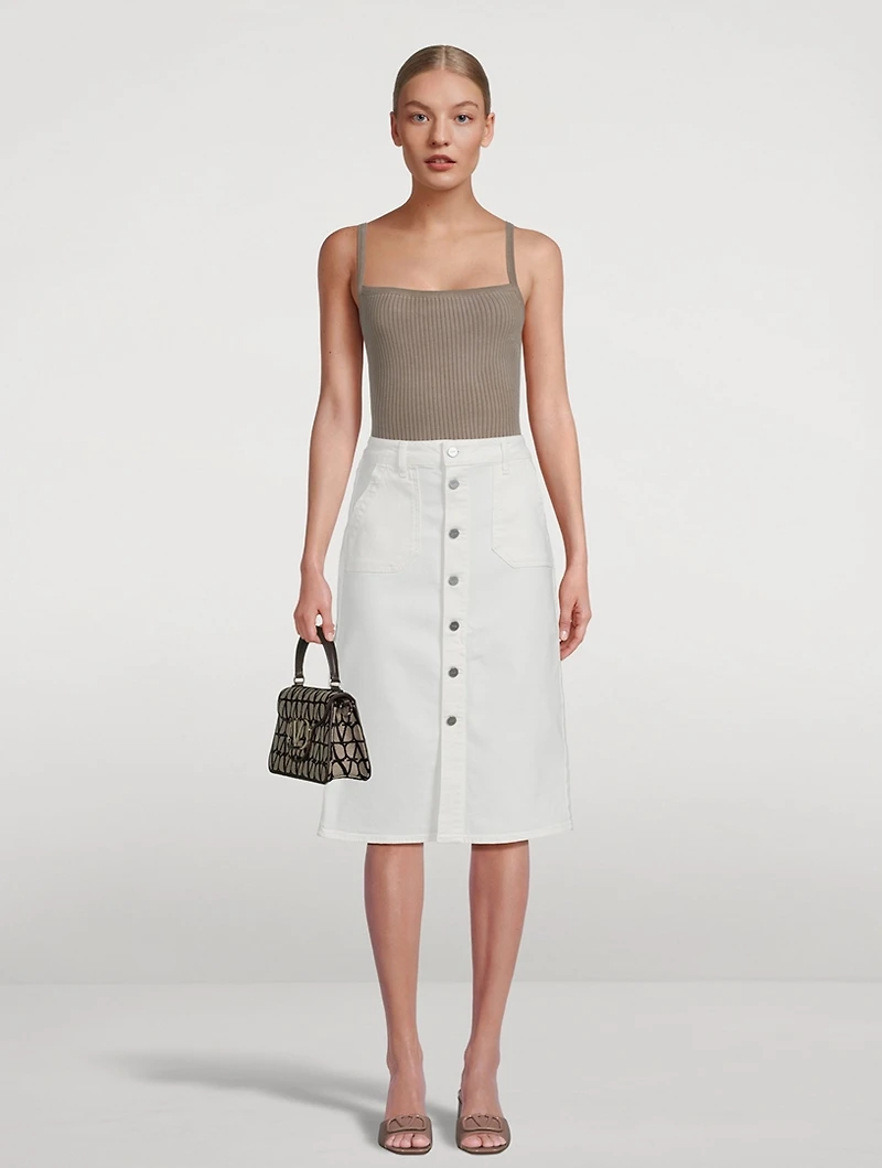 Meadow Denim Midi Skirt