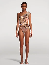 Devi Cut-Out One-Piece Swimsuit Patchwork Print