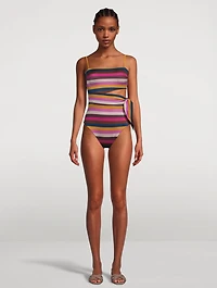 Ginger Convertible Cut-Out One-Piece Swimsuit Stripe Print
