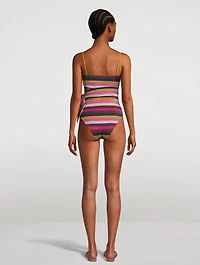 Ginger Convertible Cut-Out One-Piece Swimsuit Stripe Print