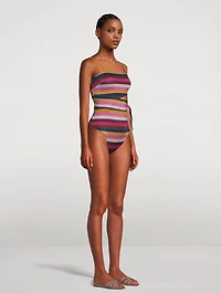 Ginger Convertible Cut-Out One-Piece Swimsuit Stripe Print