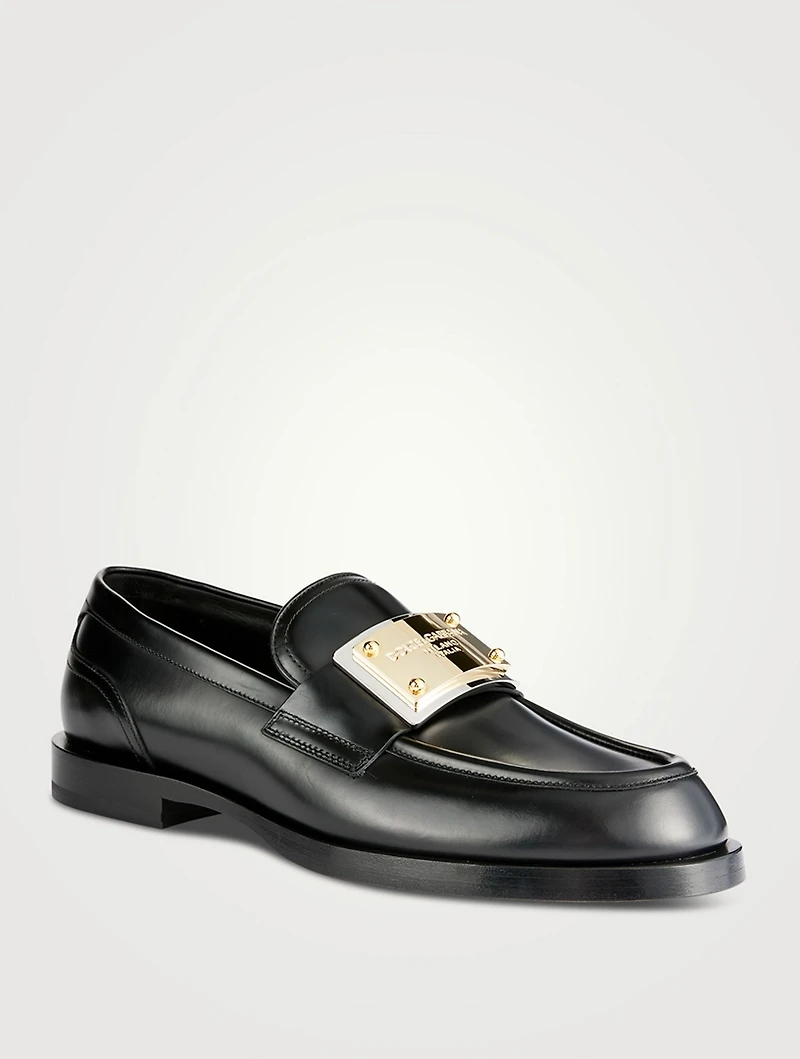 Brushed Leather Loafers