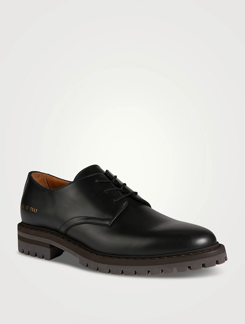 Leather Officers Derby Shoes