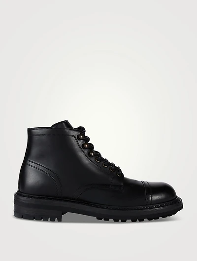 Leather Laced Ankle Boots