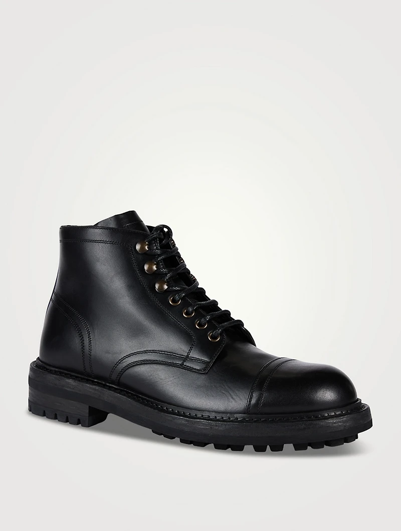 Leather Laced Ankle Boots