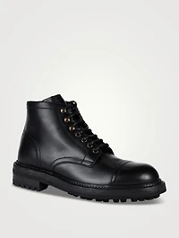 Leather Laced Ankle Boots