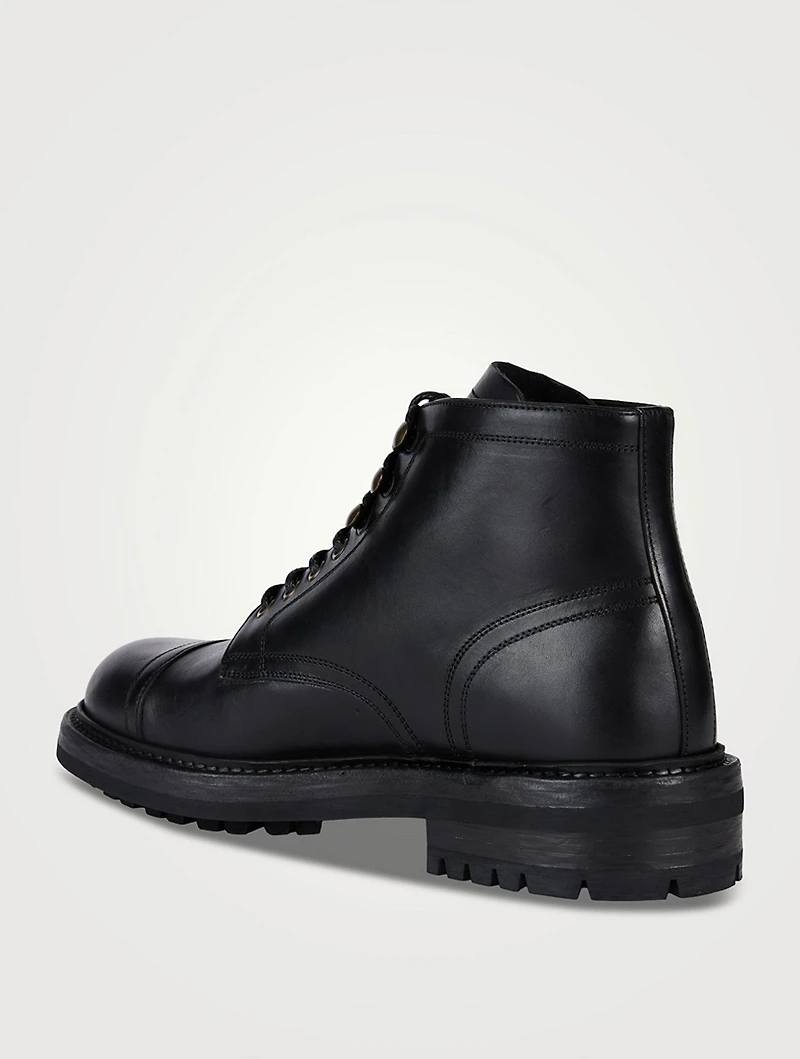 Leather Laced Ankle Boots