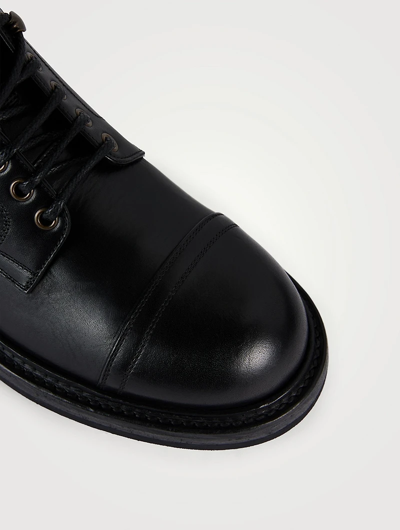 Leather Laced Ankle Boots
