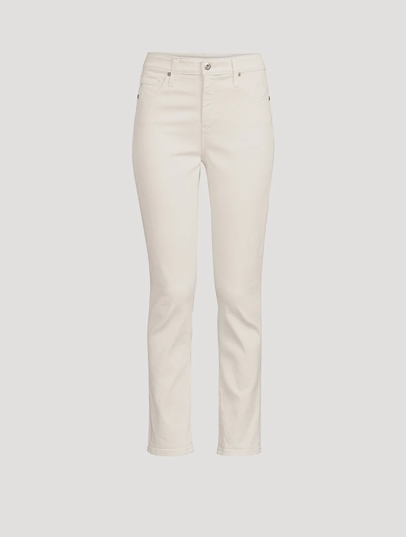 Mari High-Rise Slim Straight Cropped Jeans