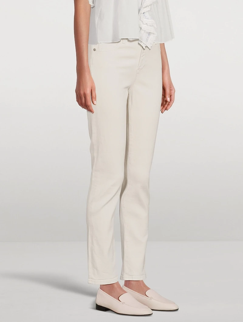 Mari High-Rise Slim Straight Cropped Jeans