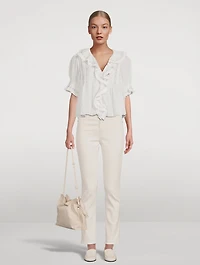 Mari High-Rise Slim Straight Cropped Jeans