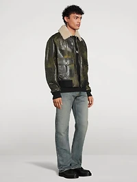 Leather And Shearling Aviator Jacket