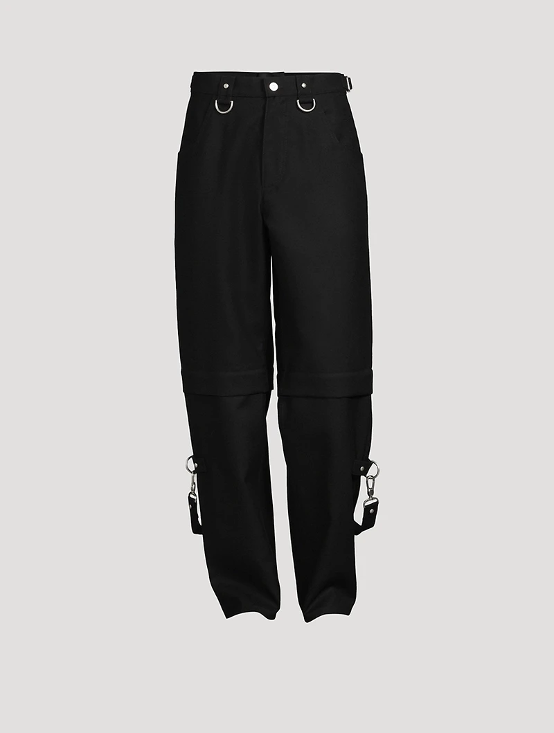 Wool Two-in-One Detachable Pants With Suspenders
