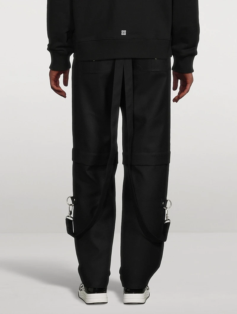 Wool Two-in-One Detachable Pants With Suspenders
