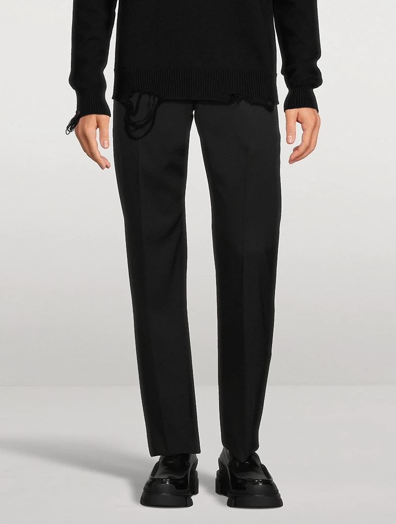 Wool Straight-Leg Pants