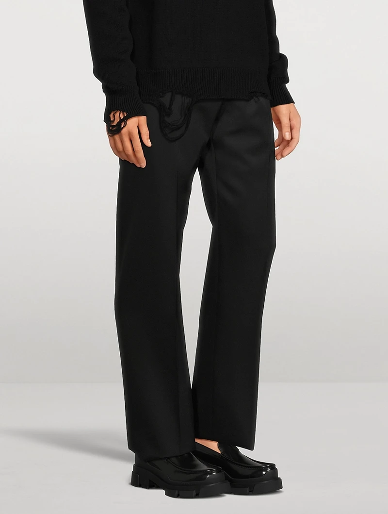 Wool Straight-Leg Pants