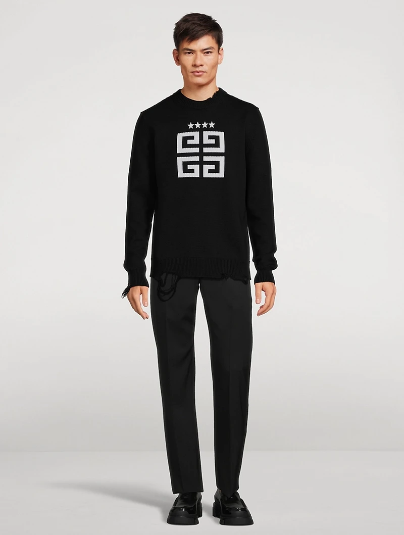 Wool Straight-Leg Pants