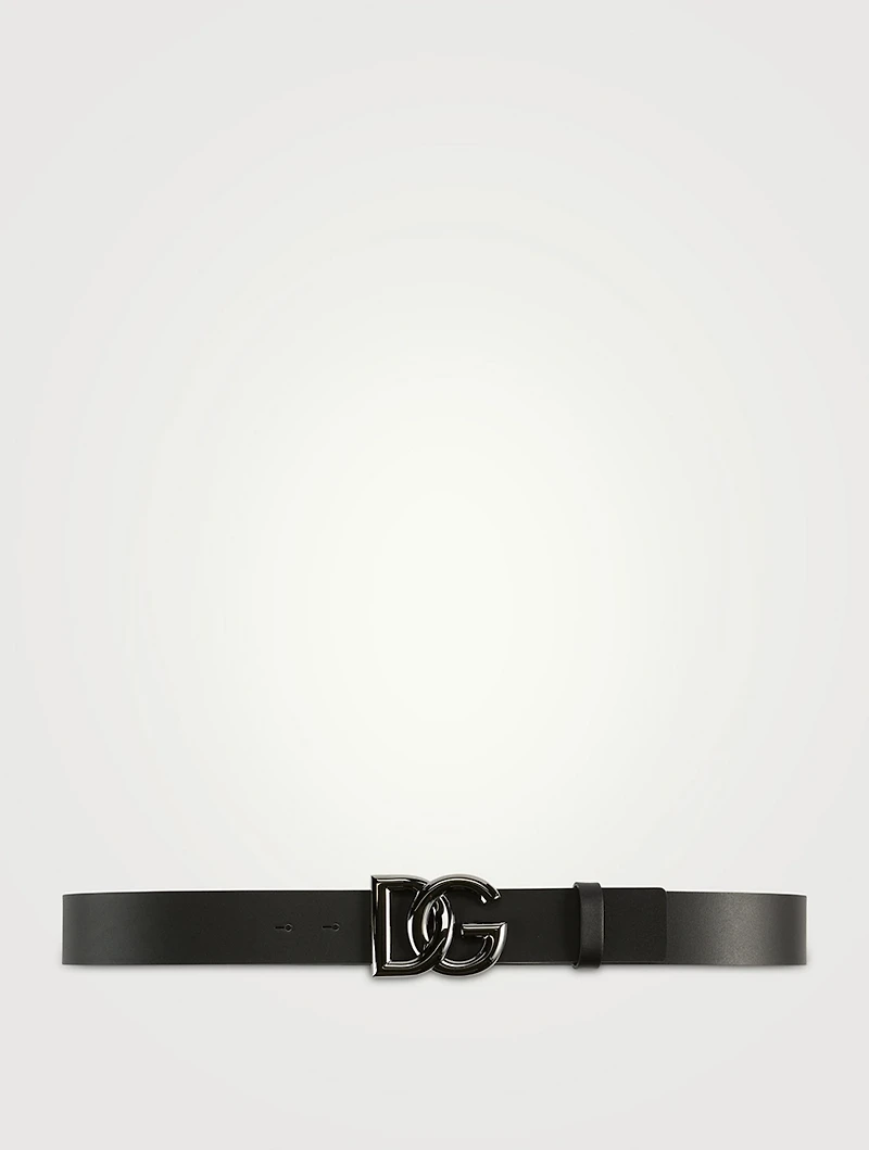 Leather Belt With DG Logo Buckle