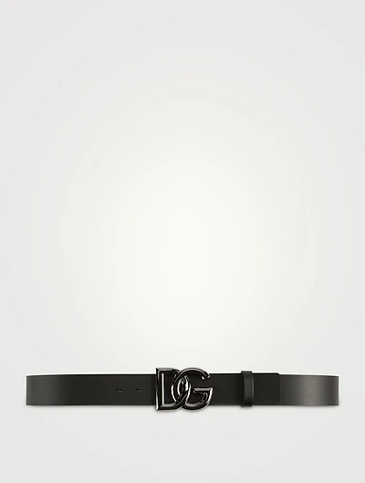 Leather Belt With DG Logo Buckle
