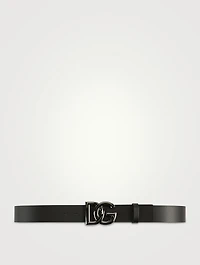 Leather Belt With DG Logo Buckle
