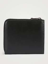 Leather Zip-Around Wallet With Logo