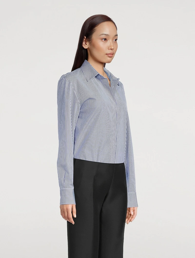Derica Cotton Shirt Stripe Print