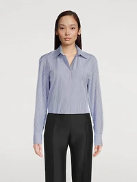 Derica Cotton Shirt Stripe Print