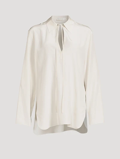 Malon Tie-Neck Silk Blouse
