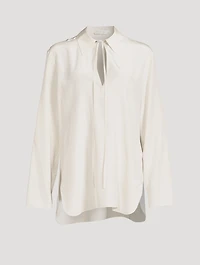 Malon Tie-Neck Silk Blouse