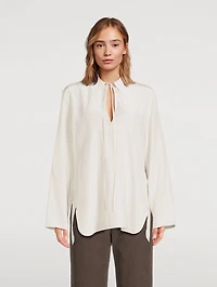 Malon Tie-Neck Silk Blouse