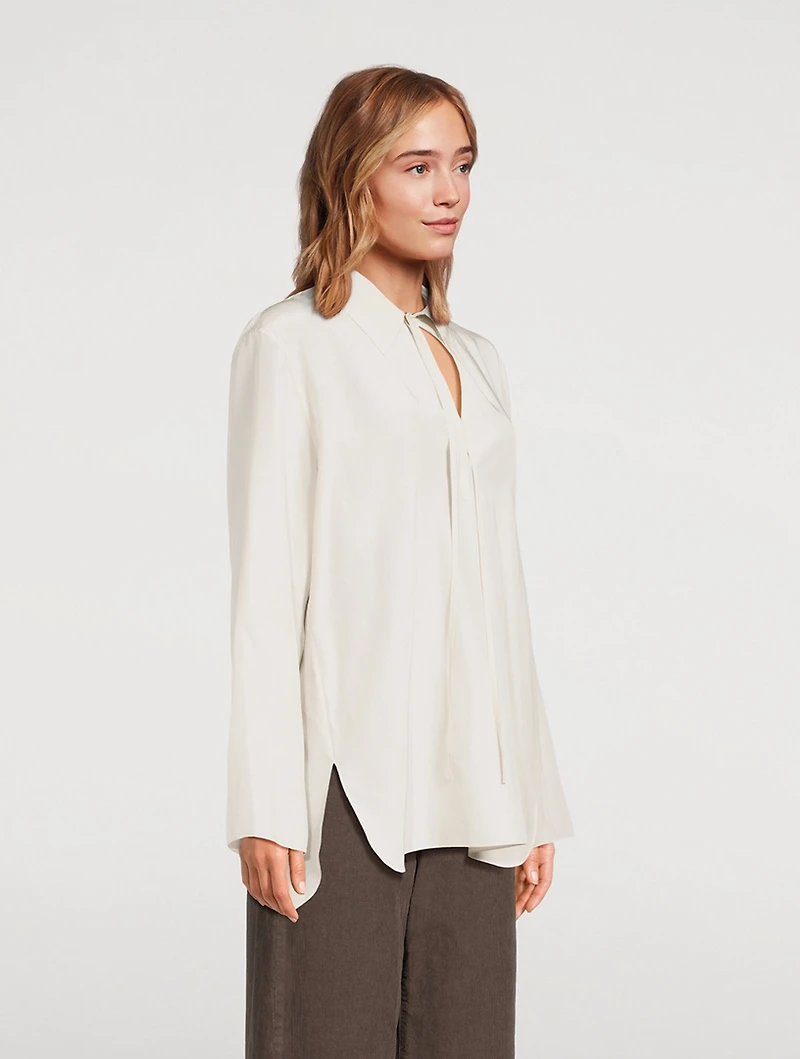 Malon Tie-Neck Silk Blouse