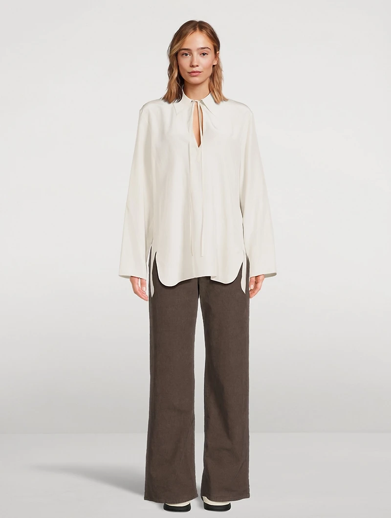 Malon Tie-Neck Silk Blouse