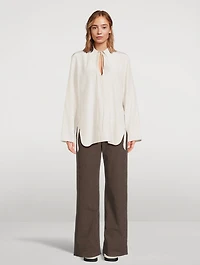 Malon Tie-Neck Silk Blouse