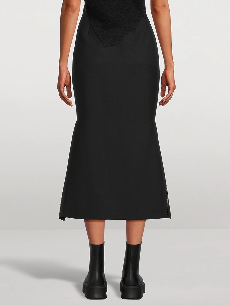 Patillon Wool And Mohair Midi Skirt