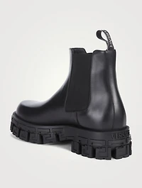 Greca Leather Chelsea Boots