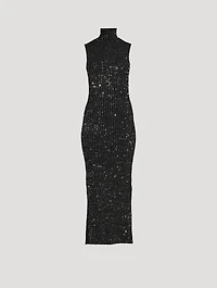 Sequin Mockneck Maxi Dress