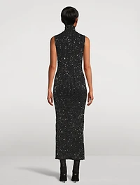 Sequin Mockneck Maxi Dress