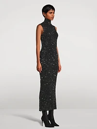 Sequin Mockneck Maxi Dress