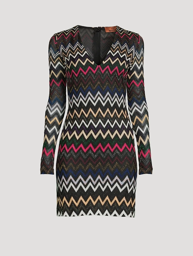 Long Sleeve Lamé Mini Dress