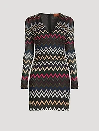 Long Sleeve Lamé Mini Dress