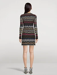 Long Sleeve Lamé Mini Dress