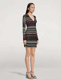 Long Sleeve Lamé Mini Dress