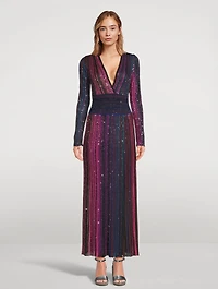 Rainbow Sequin V-Neck Dress