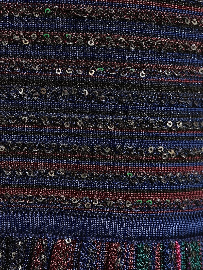 Rainbow Sequin V-Neck Dress