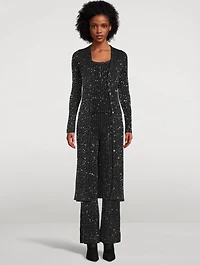 Sequin Knit Flare Trousers