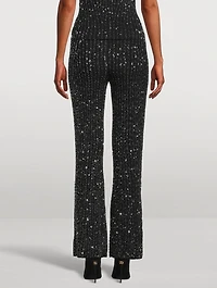 Sequin Knit Flare Trousers