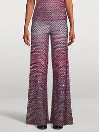 Sequin Knit Flare Trousers