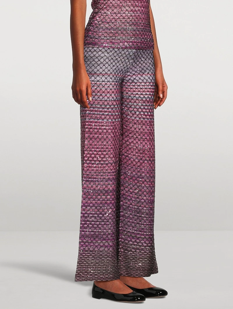 Sequin Knit Flare Trousers